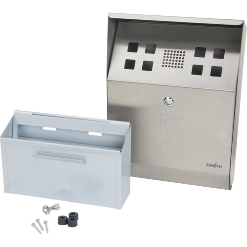 Smoking Receptacle, Wall-Mount, Stainless Steel, 1 Litre Capacity, 11-4/5" Height Sidevic Inc.