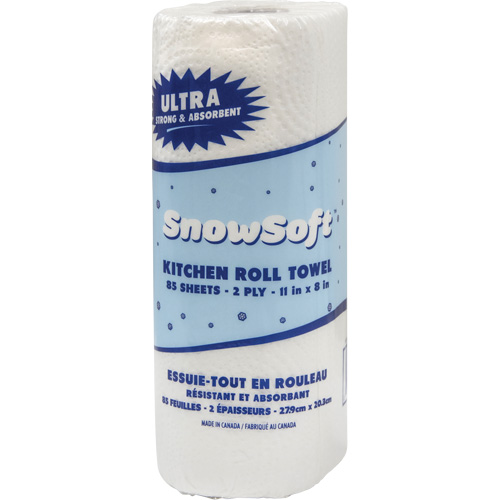 Essuie-tout pour cuisines de premi&egrave;re qualit&eacute; Snow Soft, 2 Pli, 85 Feuilles/rouleau, 8" la, 11" lo Sidevic Inc.