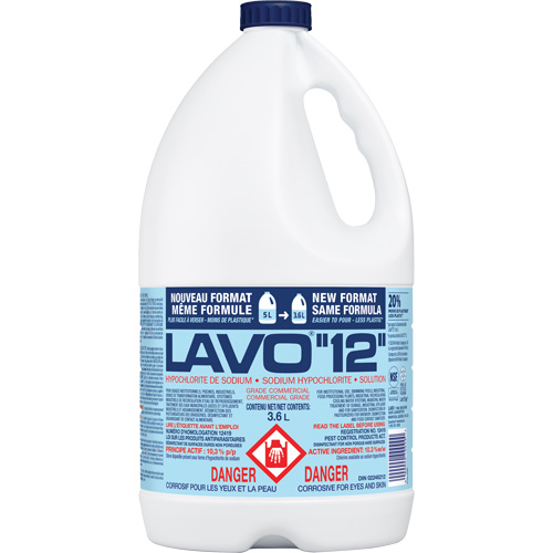 Liquid Bleach, 3.6 L, Jug Sidevic Inc.