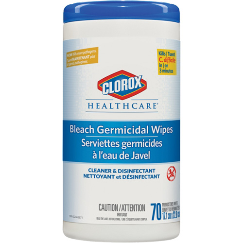 Lingettes d&eacute;sinfectantes &agrave; l'eau de Javel Healthcare, 70 lingettes Sidevic Inc.