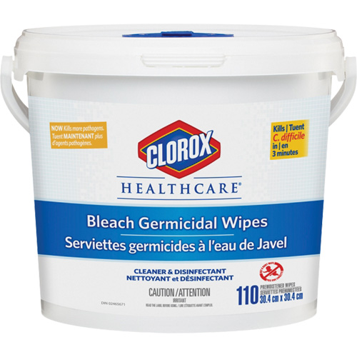 Lingettes d&eacute;sinfectantes &agrave; l'eau de Javel Healthcare, 110 lingettes Sidevic Inc.