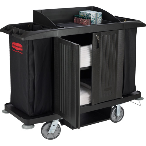 Executive Full-Size Housekeeping Cart with Doors Sidevic Inc.