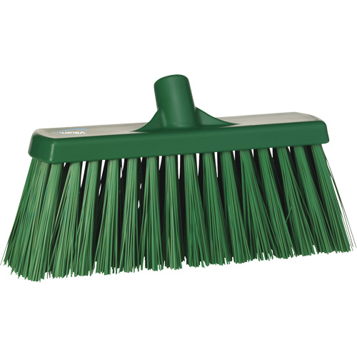 Heavy-Duty Push Broom, Stiff Bristles, 13", Polyester, Green Sidevic Inc.