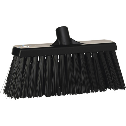 Heavy-Duty Push Broom, Stiff Bristles, 13", Polyester, Black Sidevic Inc.
