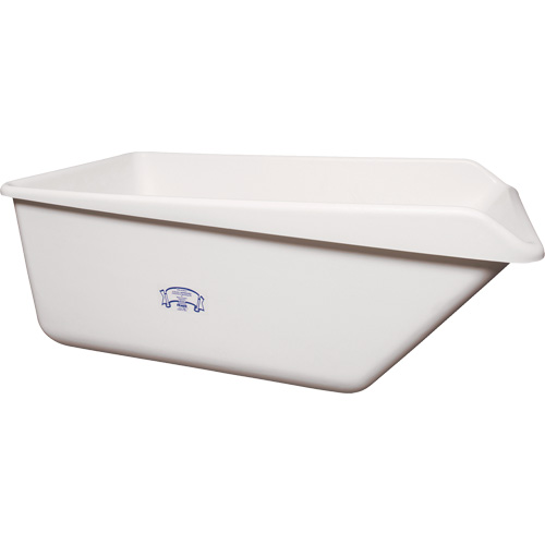 Angled Dump Tub with Drain, Plastic, White Sidevic Inc.