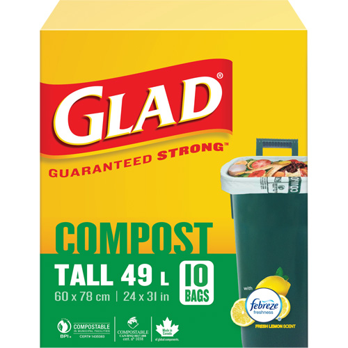 Sacs de compostage hauts, R&eacute;gulier, 31" lo x 24" la, Brun, Capacit&eacute; de 49 L (13 gal.) Sidevic Inc.