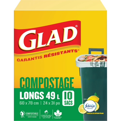 Sacs de compostage hauts, R&eacute;gulier, 31" lo x 24" la, Brun, Capacit&eacute; de 49 L (13 gal.) Sidevic Inc.