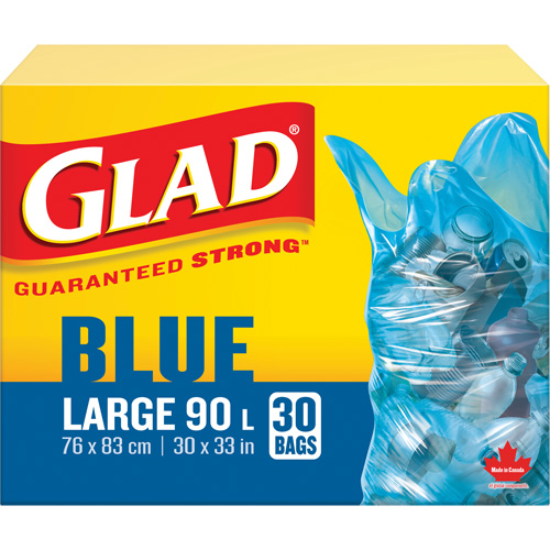 45L Recycling Bags, Regular, 30" W x 33" L, Blue Sidevic Inc.