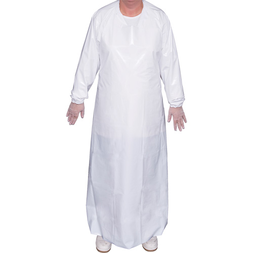 Top Dog 6 Mil. Gown, X-Large, White, Polyurethane Sidevic Inc.