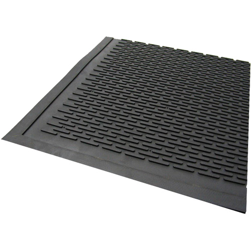 Tapis dext&eacute;rieur, Caoutchouc, Grattoir Type, Motif Plein, 3' x 5', Noir Sidevic Inc.