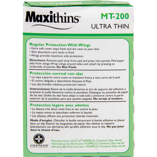 Serviettes Maxi Maxithins ultra minces avec ailes Sidevic Inc.