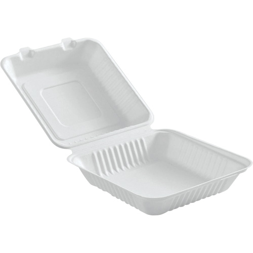 Contenants &agrave; charni&egrave;re pour nourriture compostable, Bagasse, Carr&eacute;e Sidevic Inc.