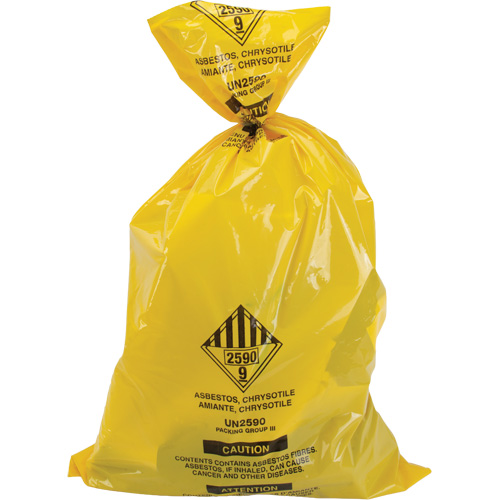 Doublures pour d&eacute;chets dangereux, Amiante, 40" lo x 26" la, 3 mils Sidevic Inc.