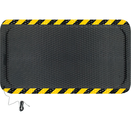 Hog Heaven Electrically Conductive Mat, 3' W x 5' L, 5/8" Thickness, Black/Yellow, Nitrile Sidevic Inc.