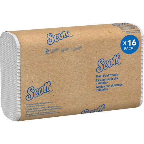 Scott&reg; 100% Recycled Fiber Multifold Paper Towels, 1 Ply, 9-2/5" L x 9-1/5" W, 250 /Pack Sidevic Inc.