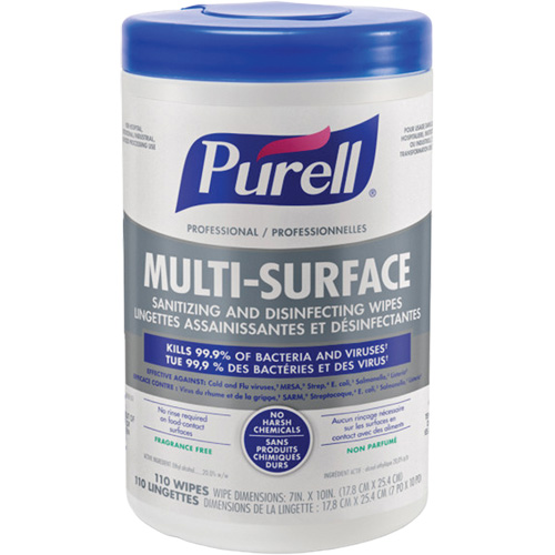 Professional Multi-Surface Sanitizing & Disinfecting Wipes, 7" x 10", 110 Count Sidevic Inc.