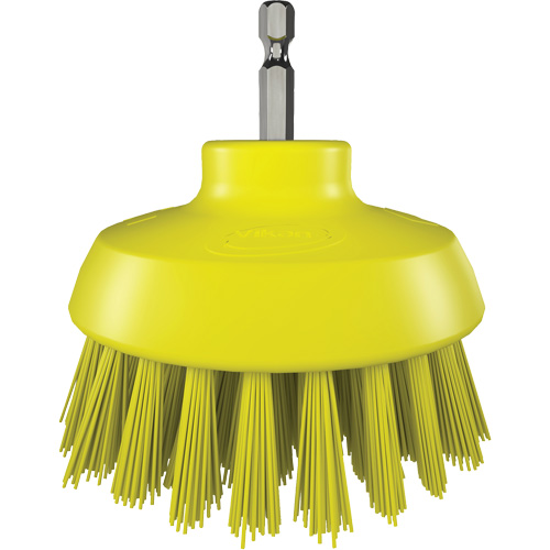 HyDrive Round Drill Brush, Extra Stiff Bristles, 3-1/10" Long, Yellow Sidevic Inc.
