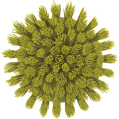 HyDrive Round Drill Brush, Extra Stiff Bristles, 3-1/10" Long, Yellow Sidevic Inc.