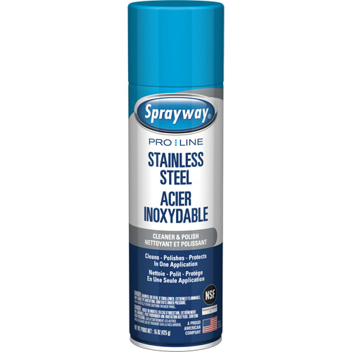 Nettoyant & polis pour acier inoxydable Pro Line, 15 oz, Canette a&eacute;rosol Sidevic Inc.