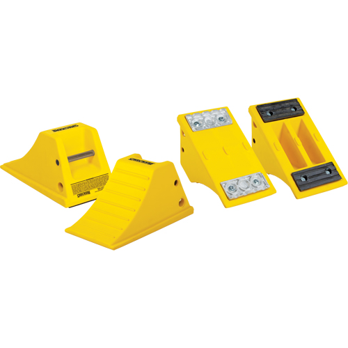 All-Terrain Wheel Chocks, Urethane, Yellow, 8-1/2" W x 15-1/2" D x 8-1/4" H Sidevic Inc.