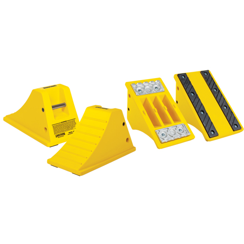 Cales-roue tout-terrain robustes, Polyur&eacute;thane, Jaune s&eacute;curit&eacute;, 11-1/4" la x 21" p x 12-1/4" h Sidevic Inc.