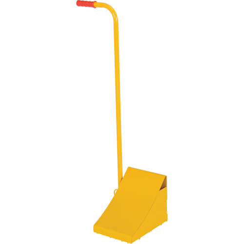 Cale de roue avec poign&eacute;e ergonomique, Acier, Jaune, 8" la x 10-3/4" p x 9-1/8" h Sidevic Inc.