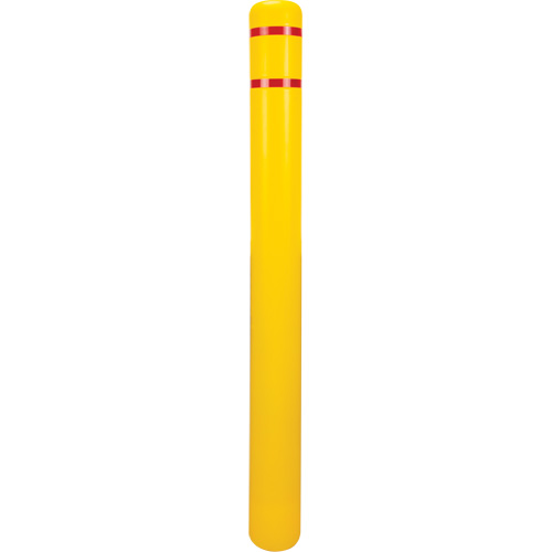 Capuchon en poly&eacute;thyl&egrave;ne pour borne de protection, 4-1/2" dia. x 52" l, Rouge/Jaune Sidevic Inc.