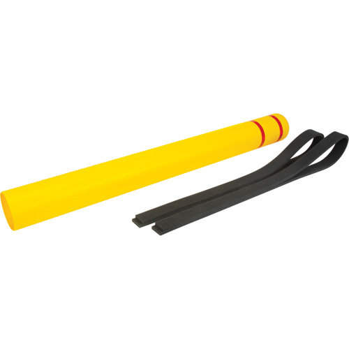 Capuchon en poly&eacute;thyl&egrave;ne pour borne de protection, 4-1/2" dia. x 52" l, Rouge/Jaune Sidevic Inc.