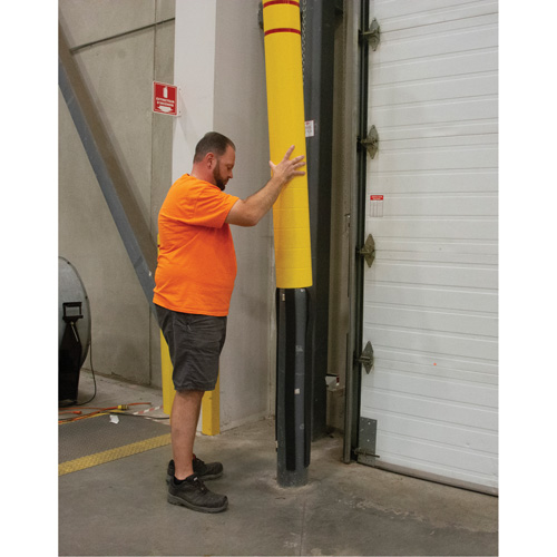 Capuchon en poly&eacute;thyl&egrave;ne pour borne de protection, 6-5/8" dia. x 52" l, Rouge/Jaune Sidevic Inc.