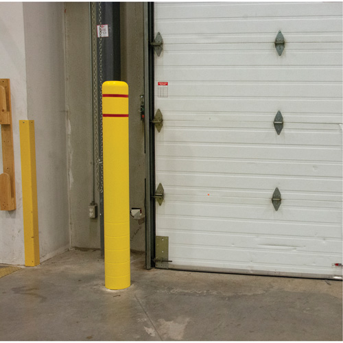 Capuchon en poly&eacute;thyl&egrave;ne pour borne de protection, 6-5/8" dia. x 52" l, Rouge/Jaune Sidevic Inc.