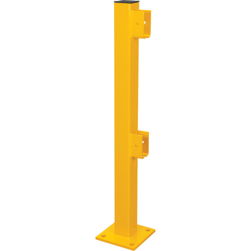 Poteau d'extr&eacute;mit&eacute; pour garde-corps l&eacute;gers, Acier, 42" h, Jaune s&eacute;curit&eacute; OSHA Sidevic Inc.