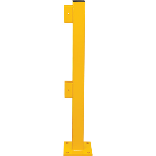 Poteau d'extr&eacute;mit&eacute; pour garde-corps l&eacute;gers, Acier, 42" h, Jaune s&eacute;curit&eacute; OSHA Sidevic Inc.