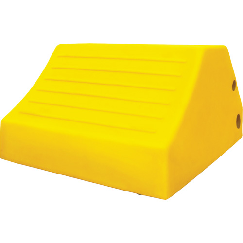 165 Ton Large Equipment Wheel Chock with Handle & Hole, Urethane, Yellow Sidevic Inc.