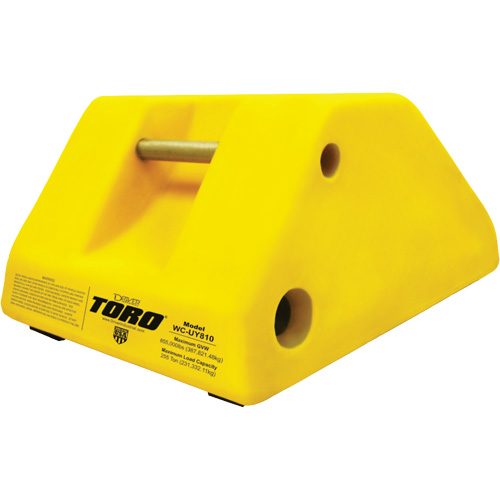 255 Ton Large Equipment Wheel Chock with Handle & Hole, Urethane, Yellow Sidevic Inc.