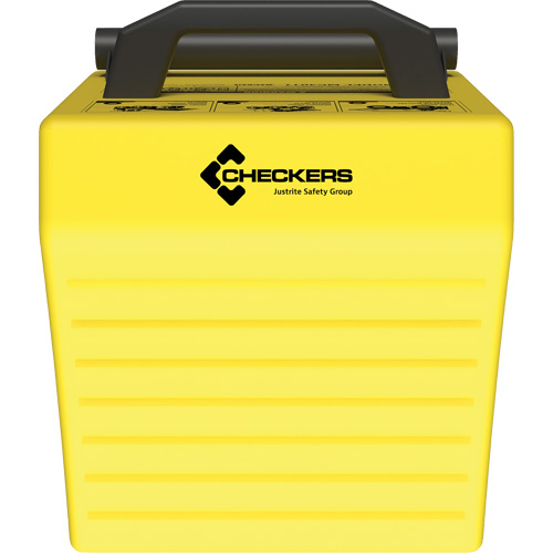 Cale de roue ultra-robuste pour l'exploitation mini&egrave;re Checkers Safety, PEHD, Jaune, 14-1/2" la x 17-1/2" p x 16" h Sidevic Inc.