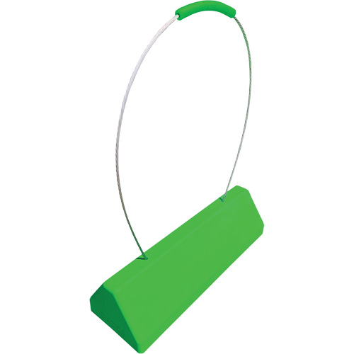Checkers Safety SafeRay  Aircraft Wheel Chock with Ergonomic Cable Handle, Urethane, Fluorescent Green, 24" W x 8" D x 6" H Sidevic Inc.