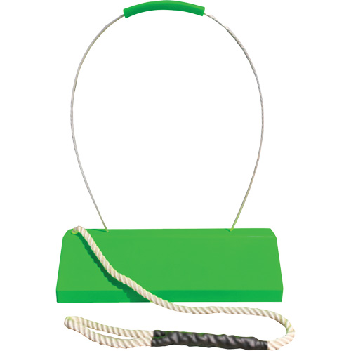 Checkers Safety SafeRay  Aircraft Wheel Chock with Loop Rope Ergonomic Handle, Urethane, Fluorescent Green, 24" W x 8" D x 6" H Sidevic Inc.