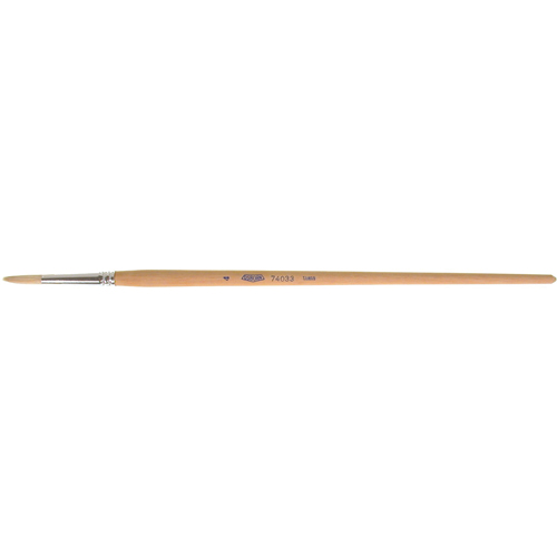 Pure White Bristle Round Marking Paint Brush, 7/32" Brush Width, White China, Wood Handle Sidevic Inc.