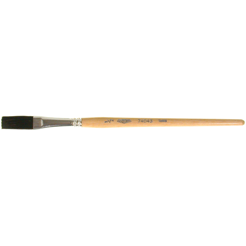 Pinceau une passe, Largeur de la brosse de 1/2", Soie de bœuf, Manche &agrave; Bois Sidevic Inc.