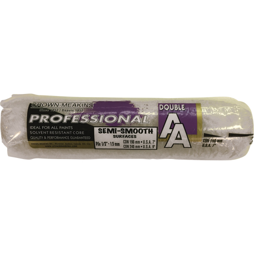 Professional AA Synthetic Paint Roller Cover, 13 mm (1/2") Nap, 240 mm (9-1/2") L Sidevic Inc.