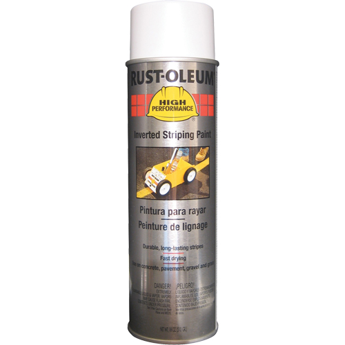 Peinture de traçage en a&eacute;rosol syst&egrave;me 2300 haute performance applicable en position invers&eacute;e, Blanc, 18 oz, Canette a&eacute;rosol Sidevic Inc.