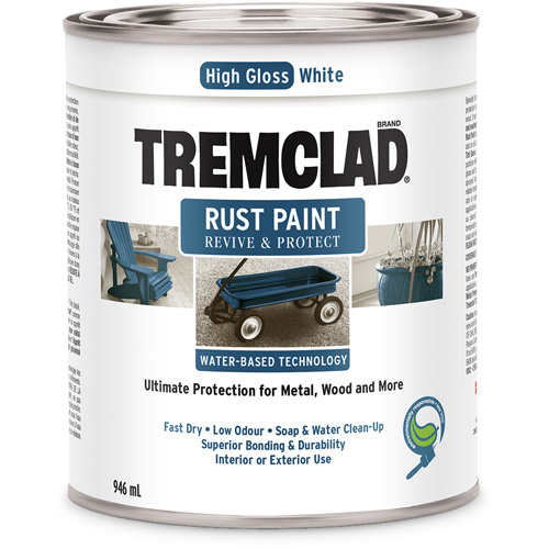 Tremclad&reg; Water-Based Rust Paint, 946 ml, Can, White Sidevic Inc.