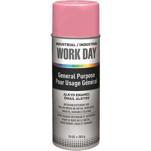 Industrial Work Day Paint, Pink, Gloss, 10 oz., Aerosol Can Sidevic Inc.