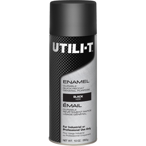 UTILI-T General Purpose Enamel Spray Paint, Black, Gloss, 10 oz./283 g, Aerosol Can Sidevic Inc.