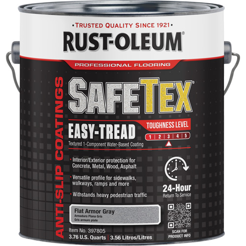 SafeTex&reg; Easy-Tread Acrylic Coating, 1 gal., Water-Based, Flat Finish/Textured, Grey Sidevic Inc.