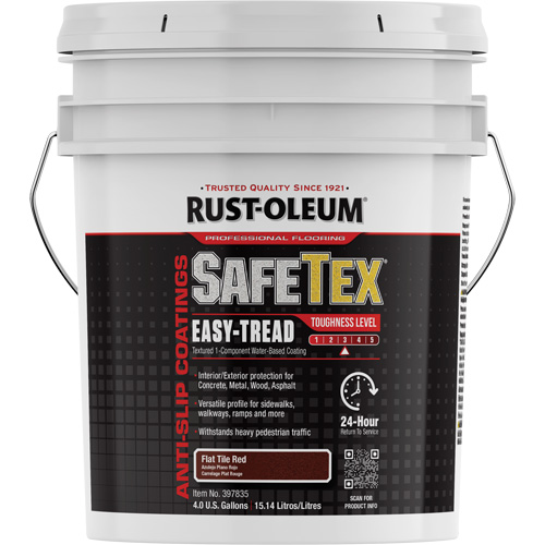 Rev&ecirc;tement d'acrylique SafeTex Easy-Tread, 4 gal., &agrave; l'eau, Fini mat profond/Textur&eacute;, Rouge Sidevic Inc.