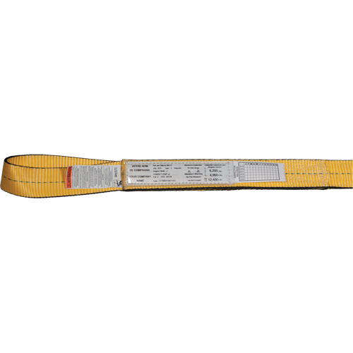 &eacute;lingues de levage en nylon, Pli Simple, Oeillet double, Type 3, 3" la x 3' lo, Limite de charge verticale 4700 lb Sidevic Inc.