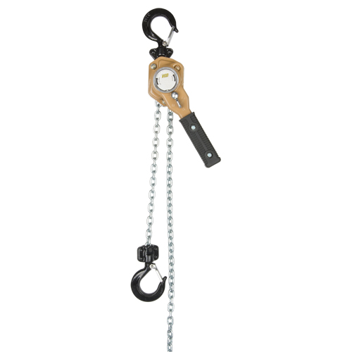 Heavy Duty Gold Series Lever Chain Hoist, 10' Lift, 500 lbs. (0.25 tons) Capacity, Alloy Steel Chain Sidevic Inc.
