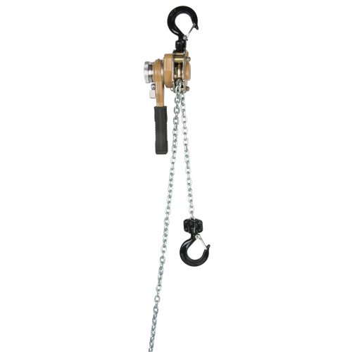Heavy Duty Gold Series Lever Chain Hoist, 10' Lift, 500 lbs. (0.25 tons) Capacity, Alloy Steel Chain Sidevic Inc.