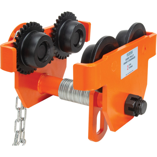 Adjustable Trolley with Safety Plates, 4000 lbs. (2 tons) Capacity, 3-15/16" - 5-14/16" Sidevic Inc.